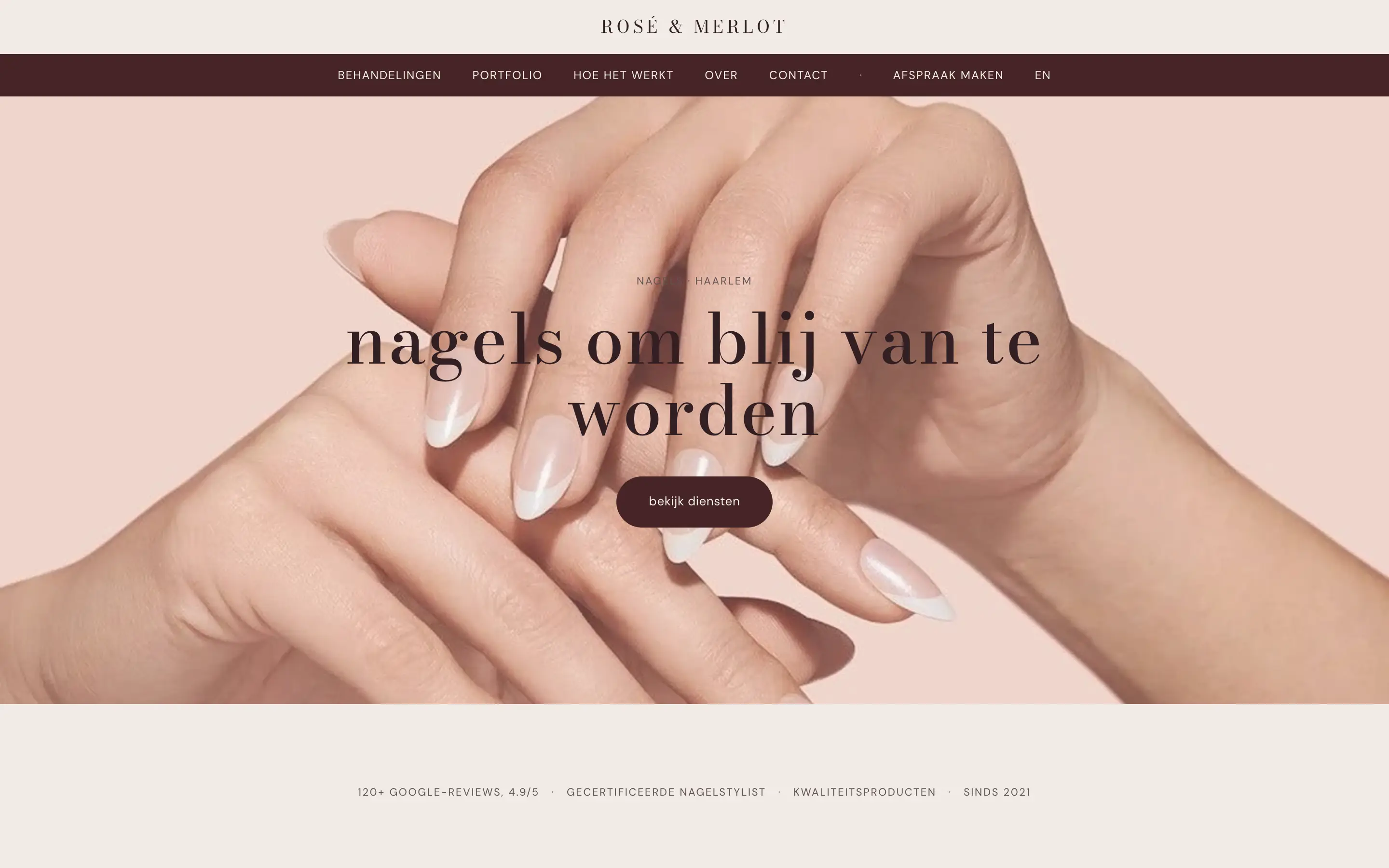 Rosé & Merlot — voorbeeldsite